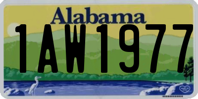 AL license plate 1AW1977