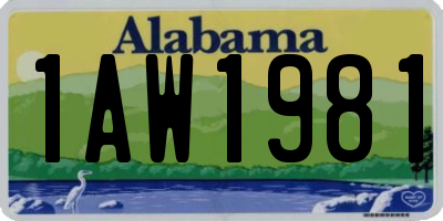 AL license plate 1AW1981