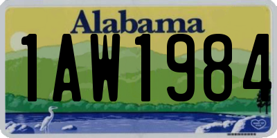AL license plate 1AW1984
