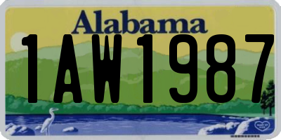 AL license plate 1AW1987