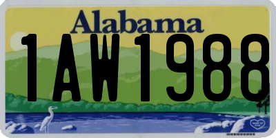 AL license plate 1AW1988