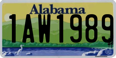 AL license plate 1AW1989