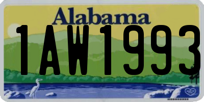 AL license plate 1AW1993