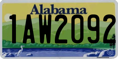 AL license plate 1AW2092