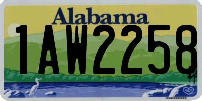 AL license plate 1AW2258