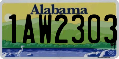 AL license plate 1AW2303