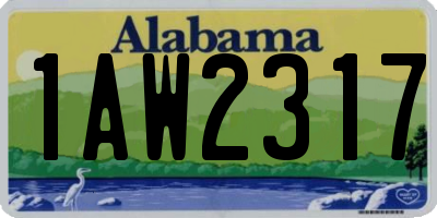 AL license plate 1AW2317