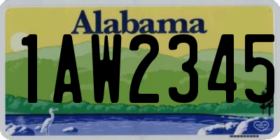 AL license plate 1AW2345