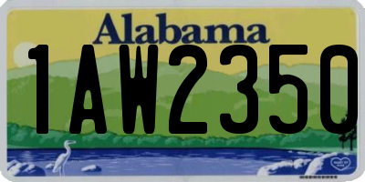 AL license plate 1AW2350
