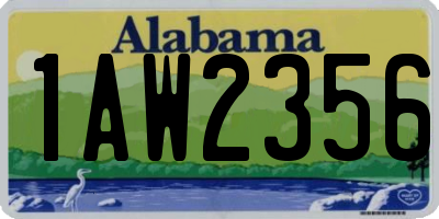 AL license plate 1AW2356