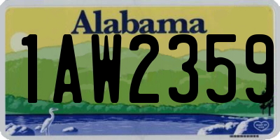 AL license plate 1AW2359