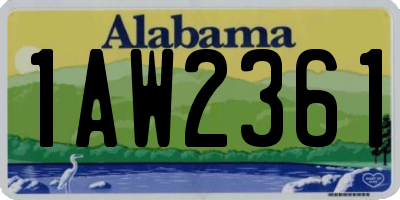 AL license plate 1AW2361