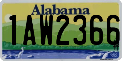 AL license plate 1AW2366