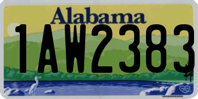 AL license plate 1AW2383