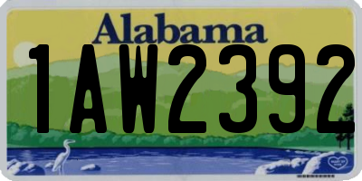 AL license plate 1AW2392