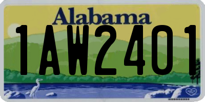 AL license plate 1AW2401