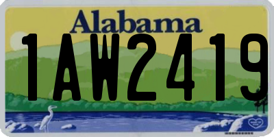 AL license plate 1AW2419