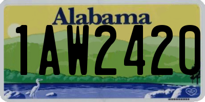 AL license plate 1AW2420
