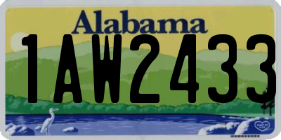 AL license plate 1AW2433