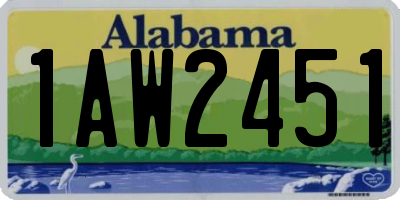 AL license plate 1AW2451