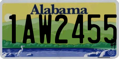 AL license plate 1AW2455