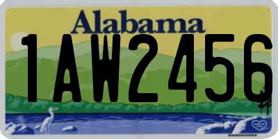 AL license plate 1AW2456