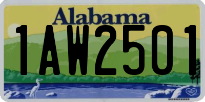 AL license plate 1AW2501