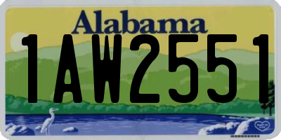 AL license plate 1AW2551