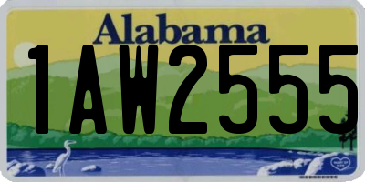 AL license plate 1AW2555