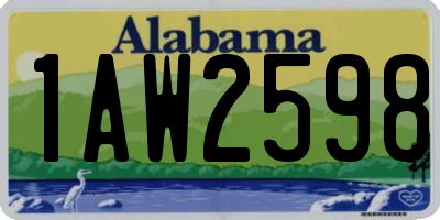 AL license plate 1AW2598
