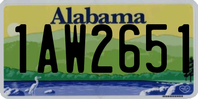 AL license plate 1AW2651