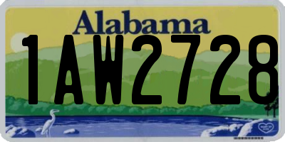 AL license plate 1AW2728