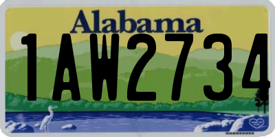 AL license plate 1AW2734