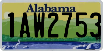 AL license plate 1AW2753