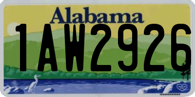 AL license plate 1AW2926