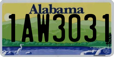 AL license plate 1AW3031