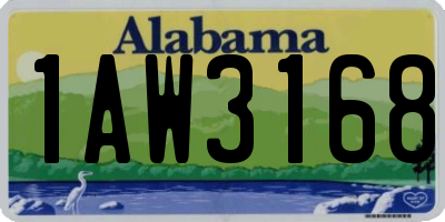 AL license plate 1AW3168