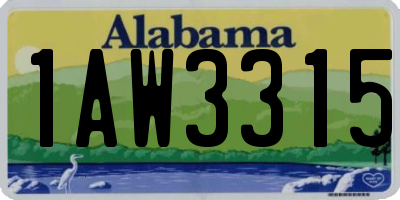 AL license plate 1AW3315