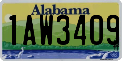 AL license plate 1AW3409