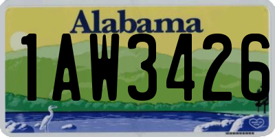 AL license plate 1AW3426
