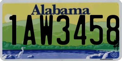 AL license plate 1AW3458