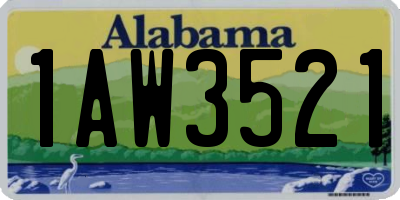 AL license plate 1AW3521
