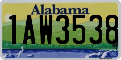 AL license plate 1AW3538