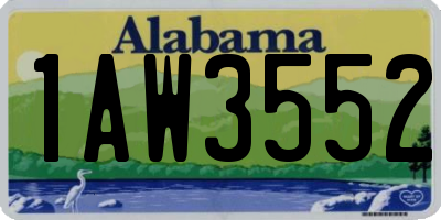 AL license plate 1AW3552