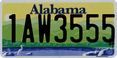 AL license plate 1AW3555