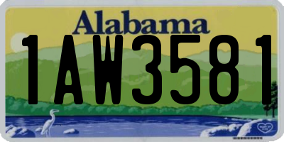 AL license plate 1AW3581