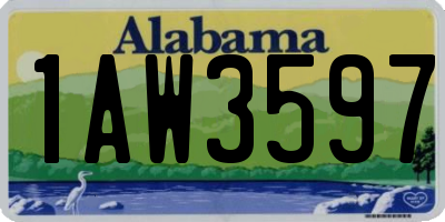AL license plate 1AW3597