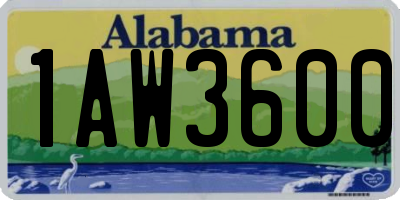 AL license plate 1AW3600
