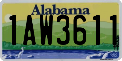 AL license plate 1AW3611