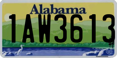 AL license plate 1AW3613